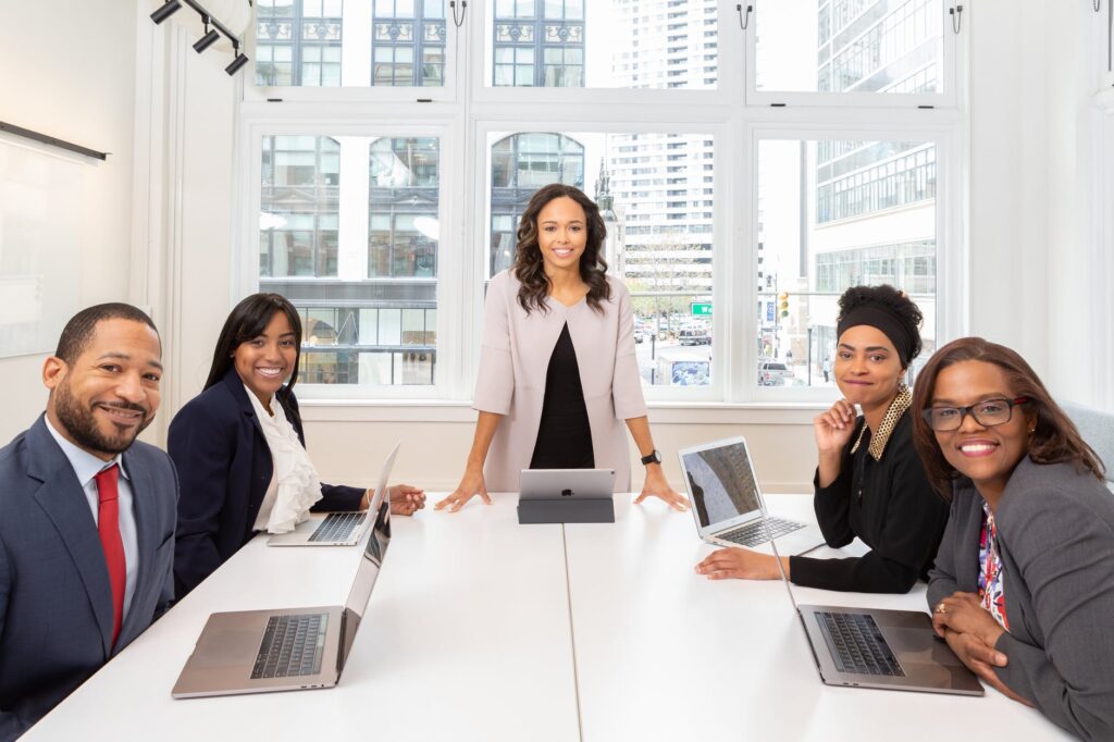 group of people in a meeting