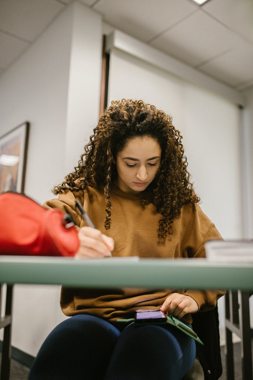 student cheating during an exam