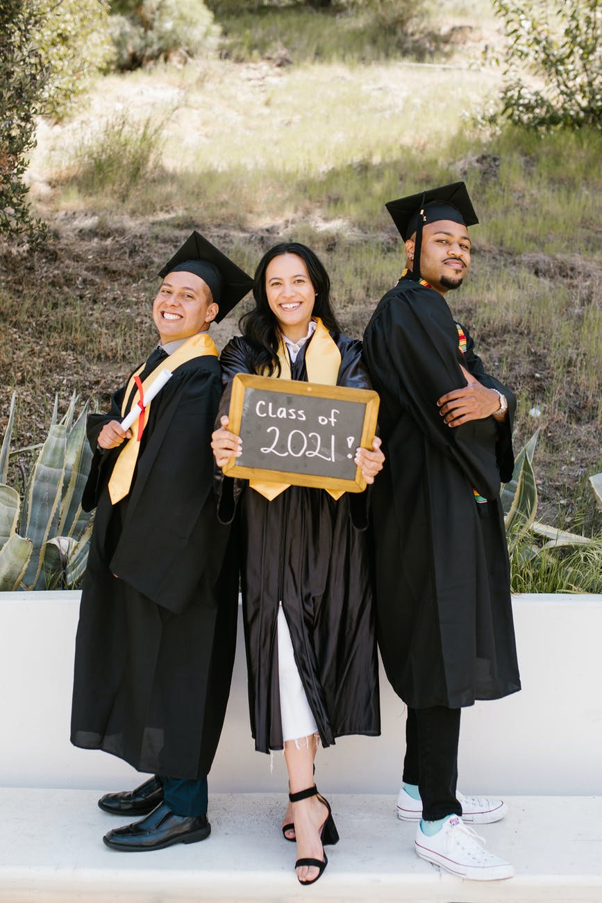 students wearing their academic dress