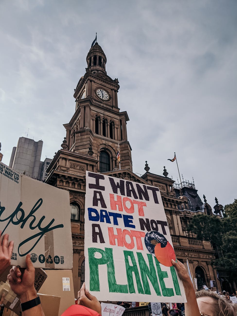 people protesting a climate change